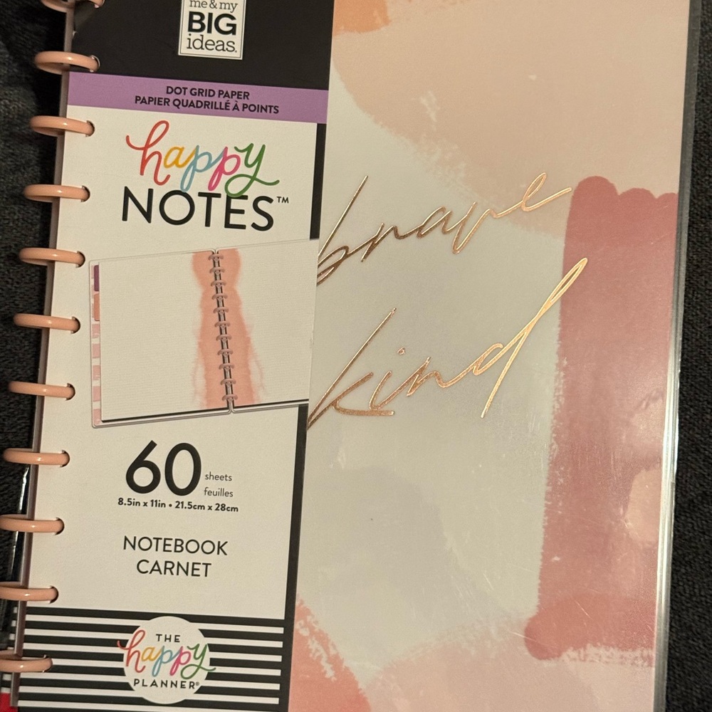 The Happy Planner Brave & Kind Notebook - Pink and Gold